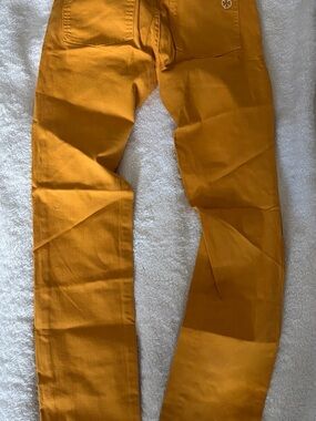 Tory Burch Mustard Yellow Straight-Leg Pants